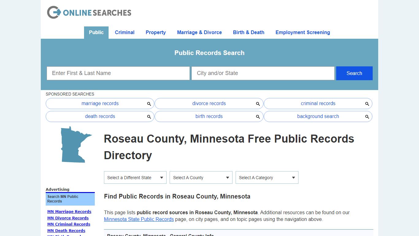 Roseau County, Minnesota Public Records Directory