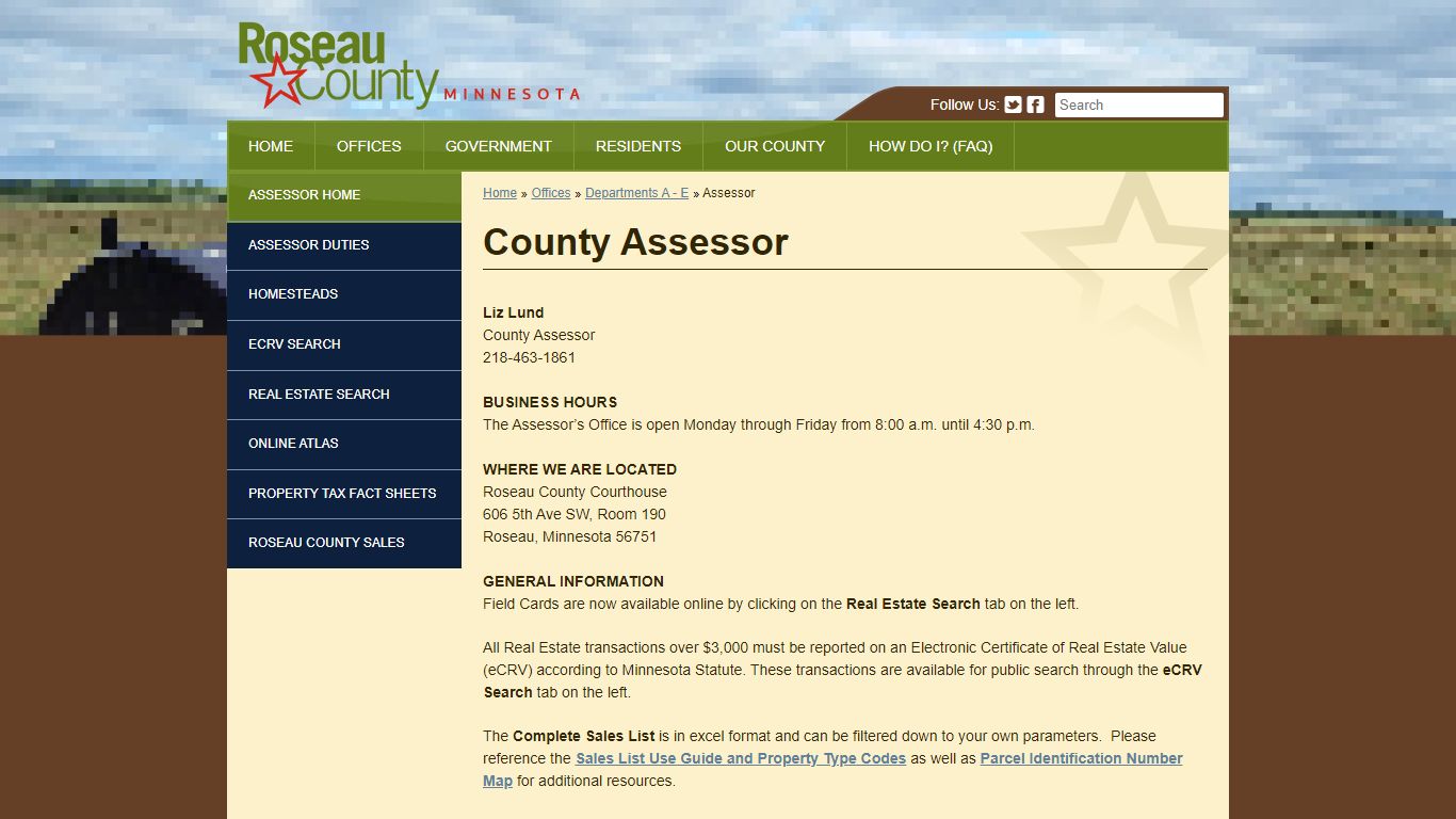 County Assessor - Roseau County, Minnesota